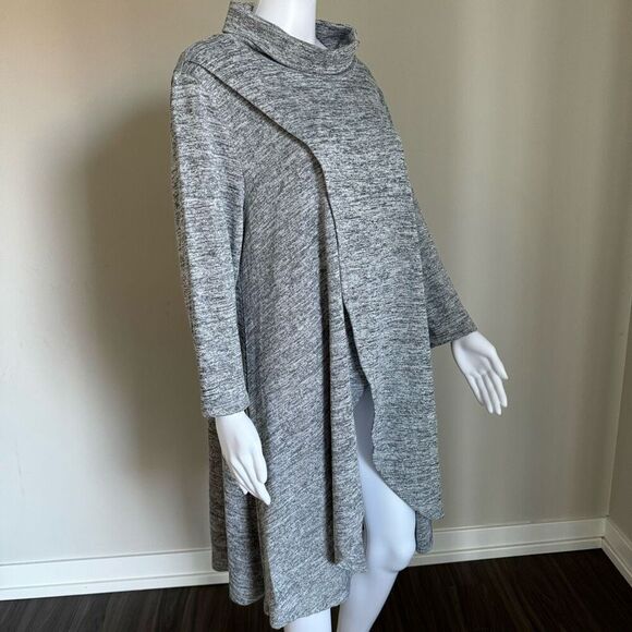 P. Luca Milano Cowl Neck Oversized Sweater Dress Gray XL - Picture 2 of 6